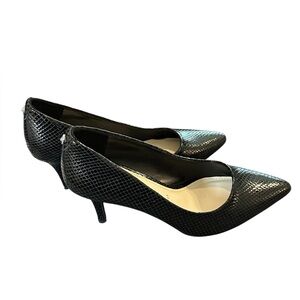 ANNE KLEIN (flex) - Black Patent Diamond Design Pumps - Sz 7